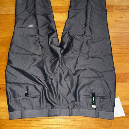 Ralph Lauren Pants Men 40x30 Gray Pleat Polo Business Slacks Trousers