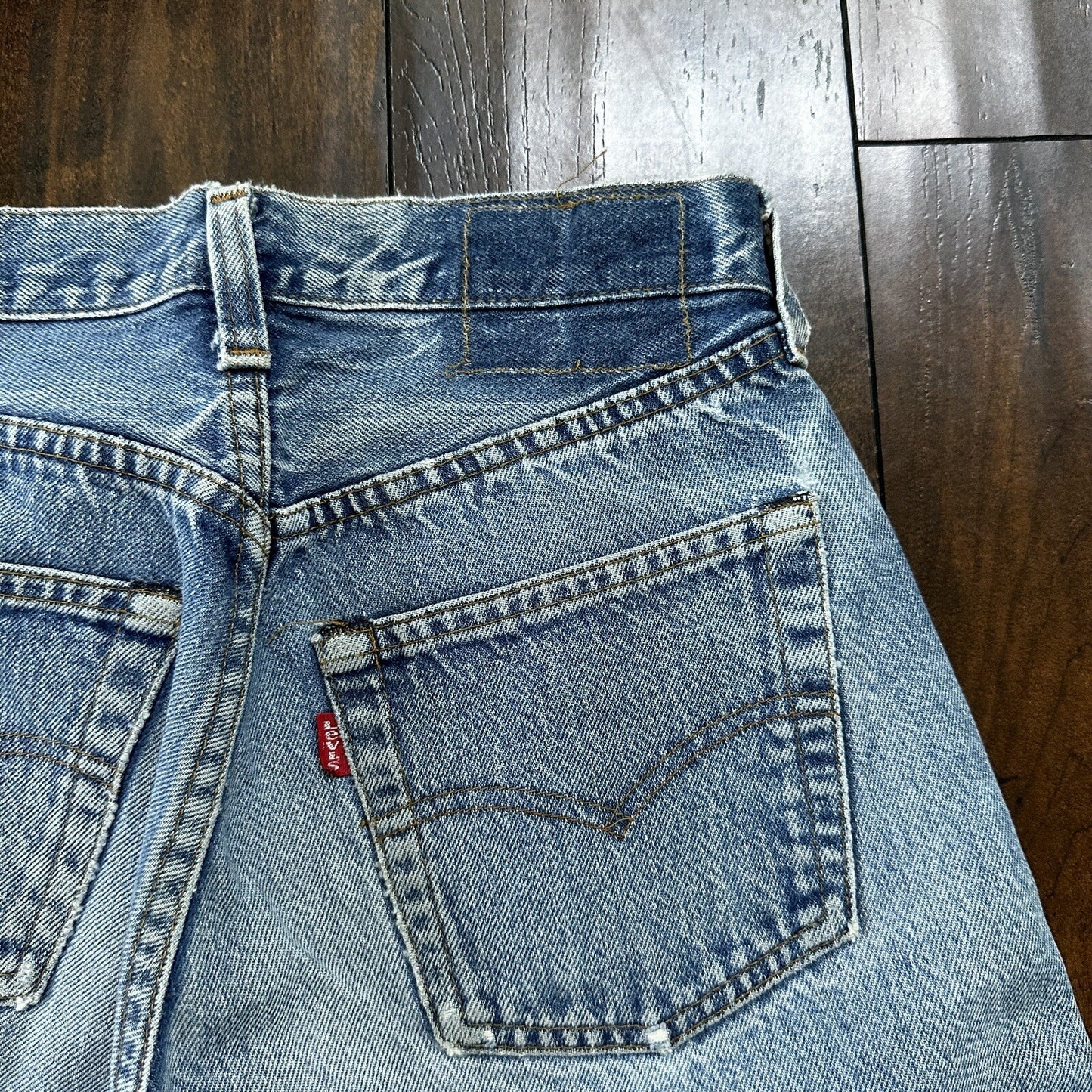 Levis Vintage 80s Redline Selvedge USA 501 XX Jeans 66 70s Light 27x36 Act 25x27