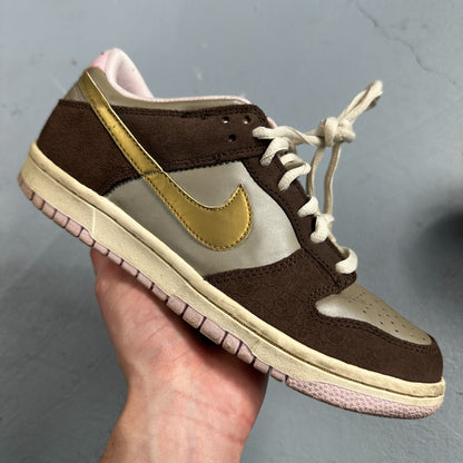 Nike Dunk Low 2007 GS Chino Metallic Gold Rare 309601-271 Brown Purple  5Y W 6.5