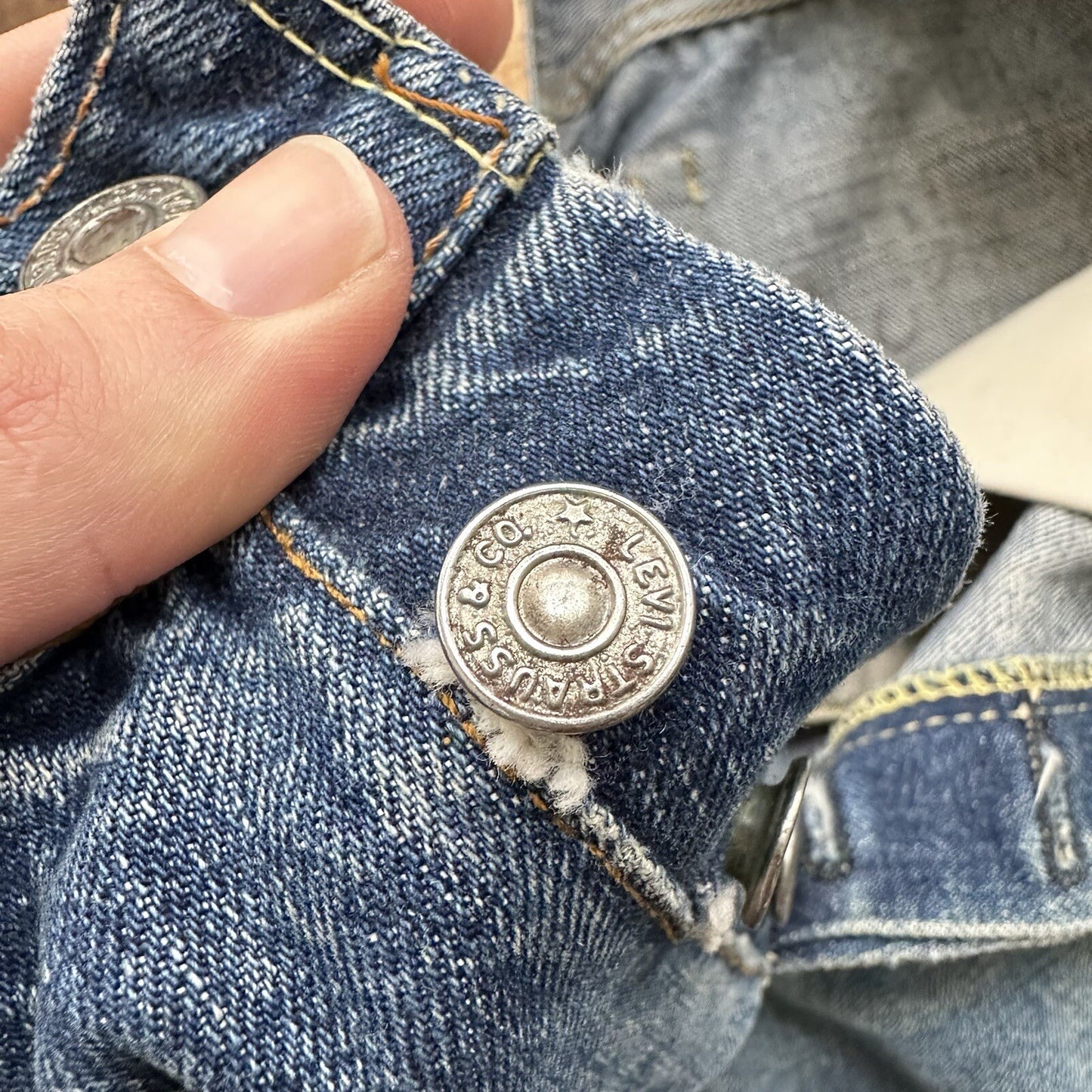 Levis 501 XX Big E True Vintage 60s Redline THRASHED Denim Jeans 1960s 27x26