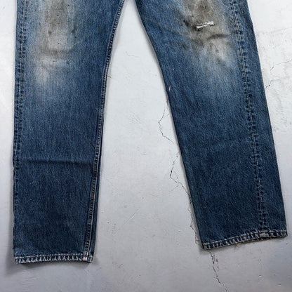 Levis 501 Vintage 90s USA XX Straight Leg Jeans Blue Light Wash 38x34 Act 36x32