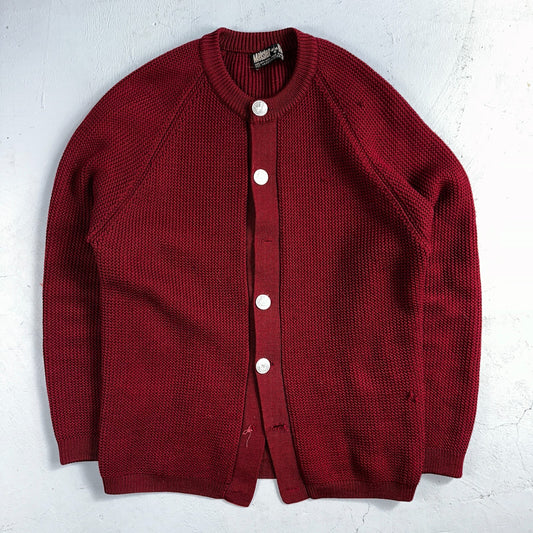 Meister Sweater M Women’s Wool Austria Pullover Red V Neck Vintage Cardigan 60s