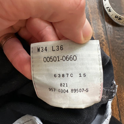 Vintage 90s Mexico Levis 501 XX 34x36 USA Tag Jeans Y2K Black Act 33x36
