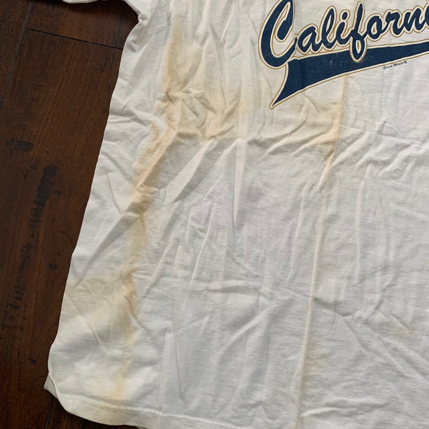 California Vintage T Shirt Baseball Script Fun Sports Basics Classic Rap Music