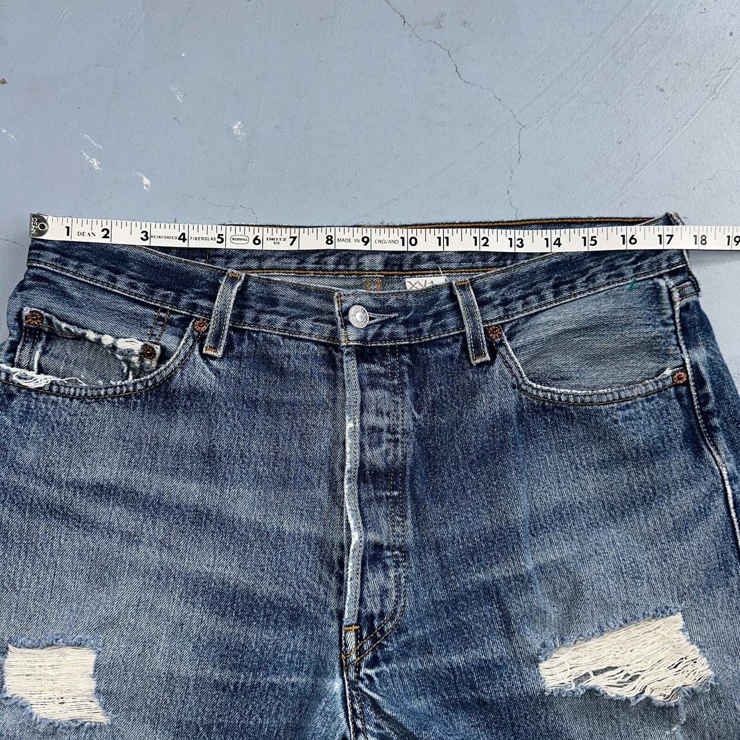 Levis 501 Vintage Y2K Mexico Straight Leg Jeans 36x29 90s Med Wash Act 35x28