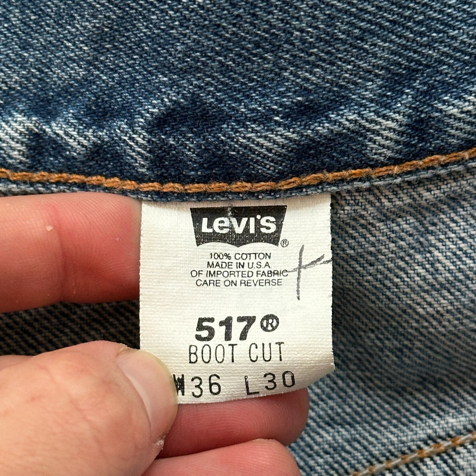 VTG Levis 517 Jeans Mens 36x30 Blue Denim Bootcut USA Made 90s Act 34x29