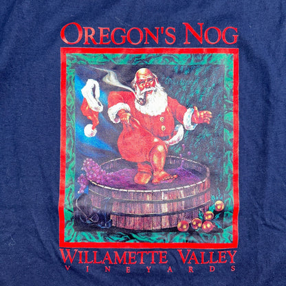 Oregon Santa Claus Feet Wine VTG T Shirt USA Funny Graphic Christmas Holiday