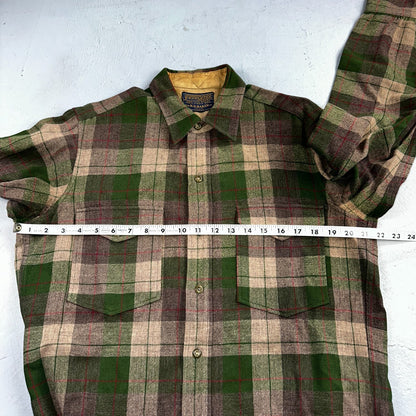 Pendleton VTG BR Baker Shirt Plaid 100% Wool Button Down Size M Plaid 1950s Camp
