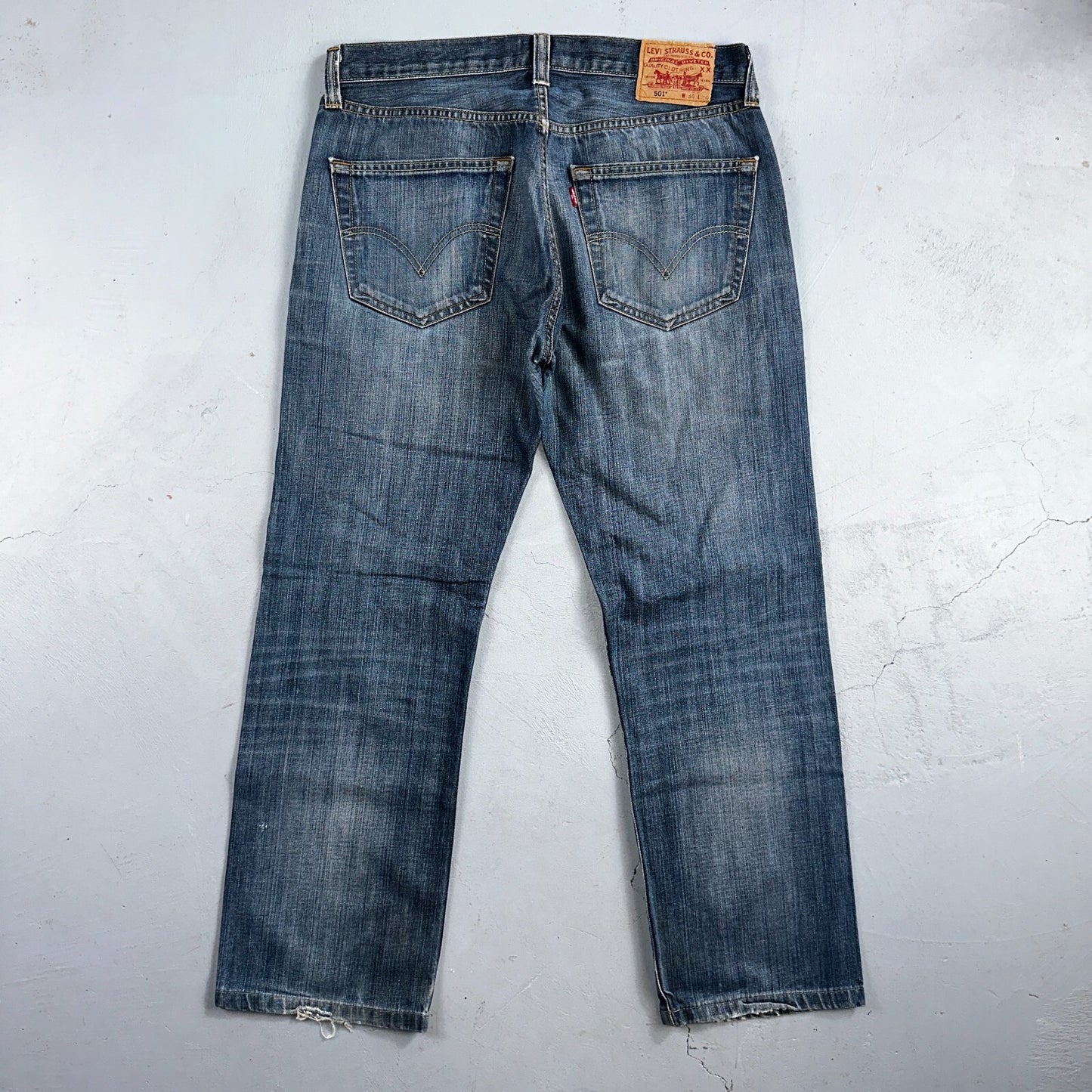 Levis 501 Vintage Y2K XX Straight Leg Jeans Blue Med Wash 34x34 Act 33x27