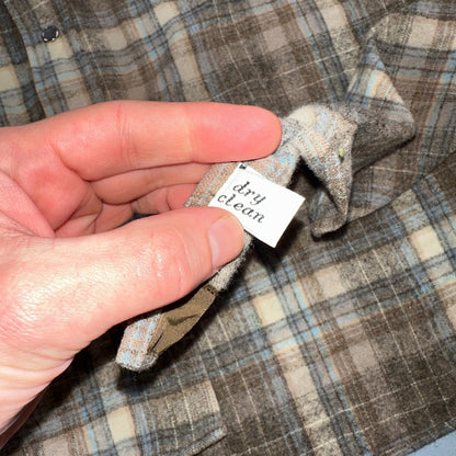 Pendleton VTG High Grade Western Wear Pearl Snap Wool Plaid Shirt Sz L Plaid 70s