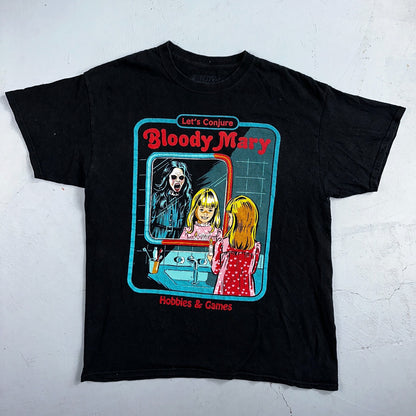 Conjure Bloody Mary Creepy Co VTG Style T Shirt Cartoon Halloween Funny Humor
