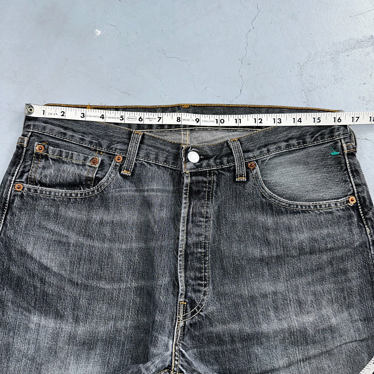 Levis 501 Vintage Y2K XX Straight Leg Jeans Black Light Wash 34x34 Act 33x33