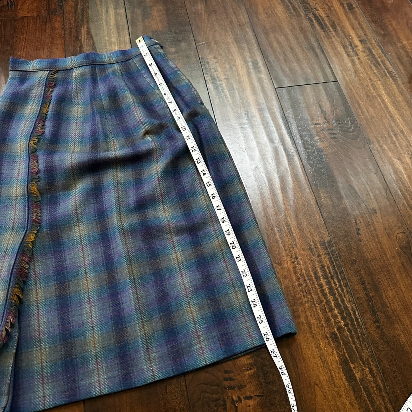 VTG USA Rockabilly Womens Dress Skirt 60s 70s Bottom Plaid Cute Wool