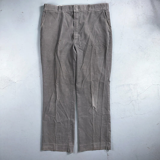 Big Mac Pants Mens 40 Gray Corduroy Grandpa Trousers Vintage 70s USA 38x32