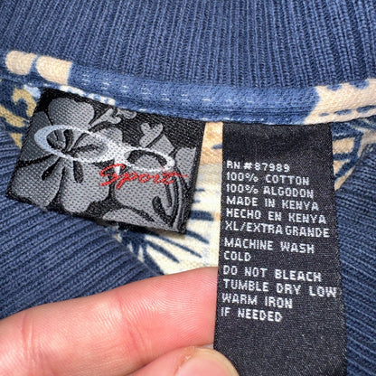 OP Hawaiian Shirt Ocean Pacific Floral Palm Tree Cotton VTG 90s Print Aloha XL