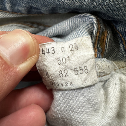 Levis Vintage 80s Redline Selvedge USA 501 XX Jeans Light Wash 32x36 Act 29x31