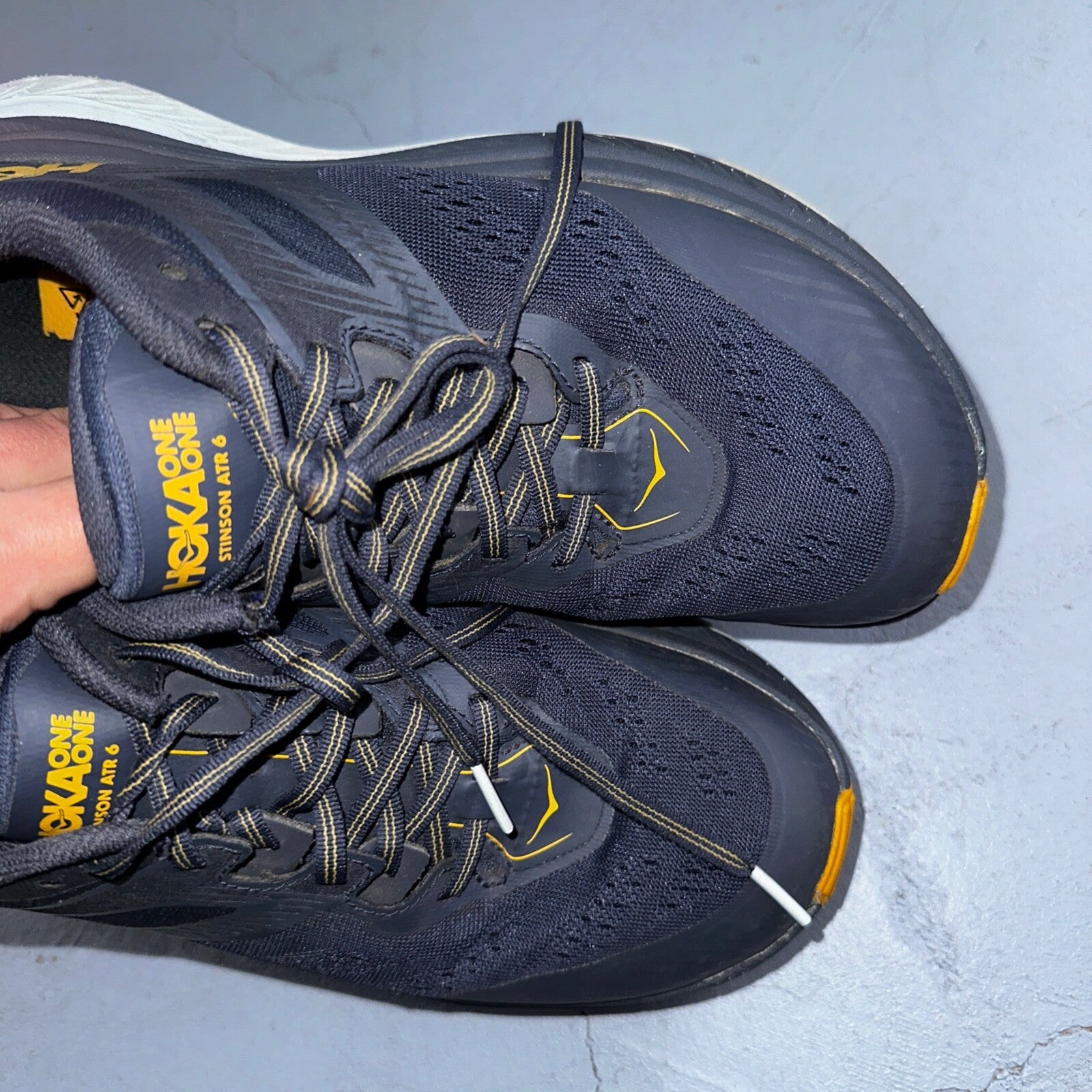 Hoka One One Mens Stinson ATR 6 1110506 OBSF Black Running Shoes Sneakers Sz 8