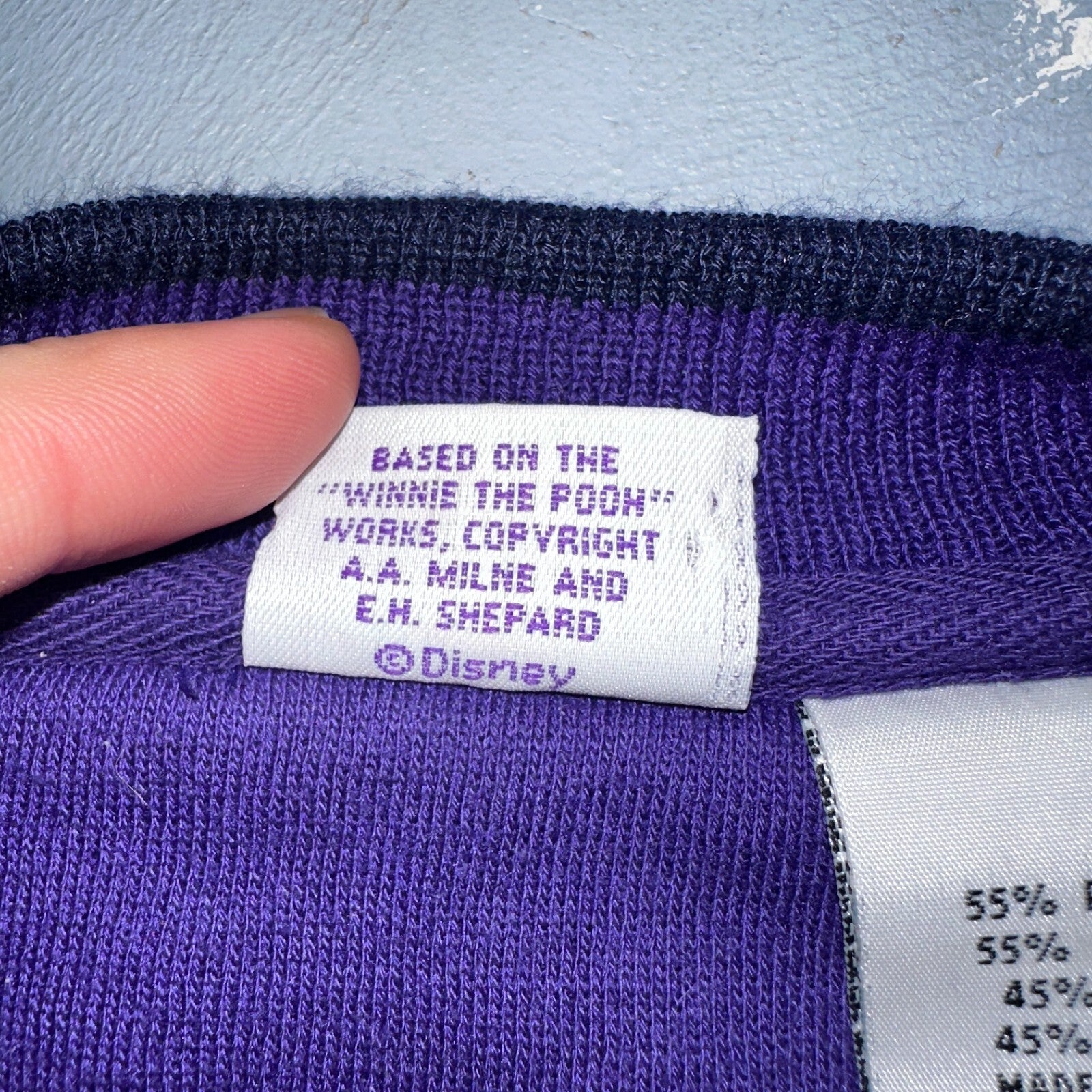 Pooh VTG Acrewood Purple Crew Neck Sweatshirt XL Embroidered 90s Cute Bear