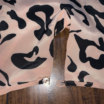 Vintage Hana Sung Leopard Cheetah Print Top Womens Medium Keyhole T-Shirt Lux