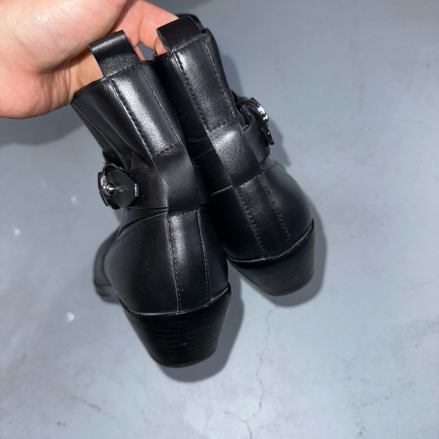 Rebecca Minkoff Boots Kichi Pointed Toe Bootie Black Leather Size 9.5