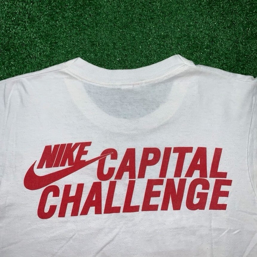 Vintage Nike T Shirt USA Flag Capital Challenge Rare Home The Free Rap Music 90s