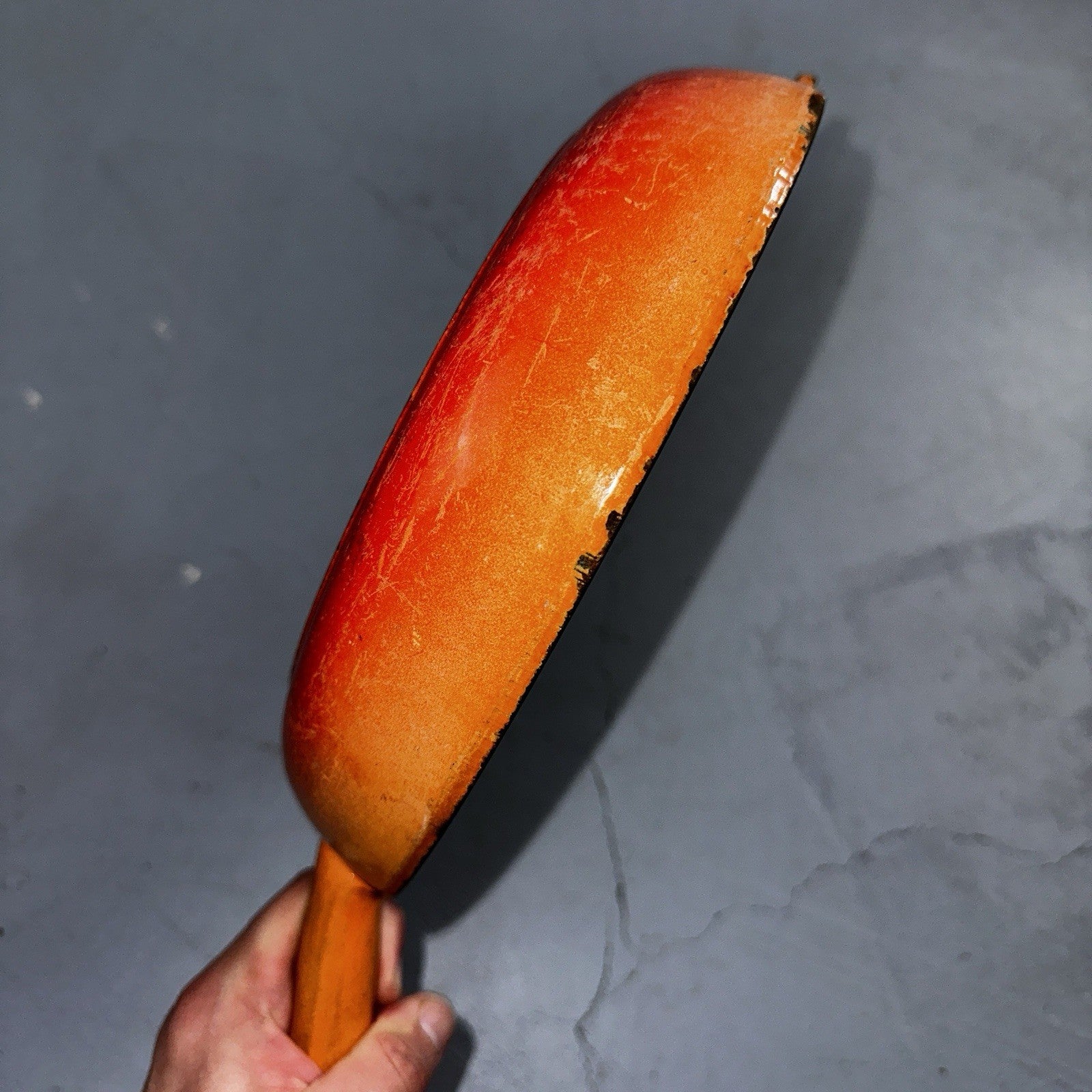 Le Creuset Cast Iron Enamel Cousances No. 24 Skillet Missing Handle Pan