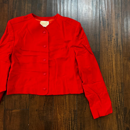 VTG Pendleton Women’s 100% Virgin Wool Red Blazer Jacket USA 80s Sweater
