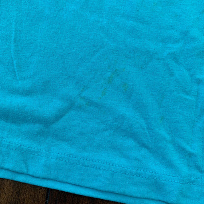 Simple Vintage T Shirt Pocket Blank Bright Baby Blue Single Stitch Oversized 90s
