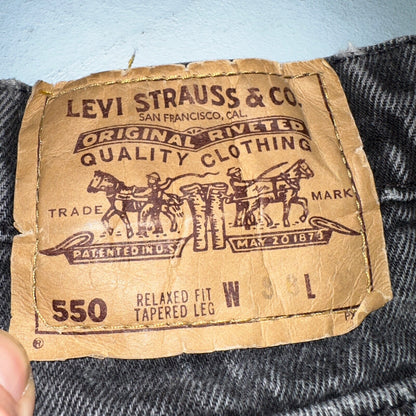 Levis 550 Vintage 90s USA Orange Tab Jeans 38x32 Black Med Wash 501 Act 36x31