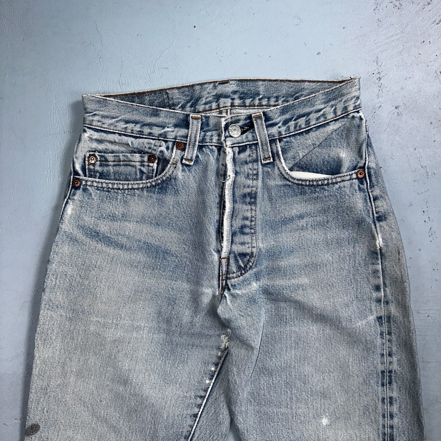 Levis 501 Vintage 80s Redline Selvedge USA XX Jeans Light Wash 27x34 Act 25x29