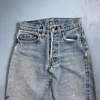 Levis 501 Vintage 80s Redline Selvedge USA XX Jeans Light Wash 27x34 Act 25x29