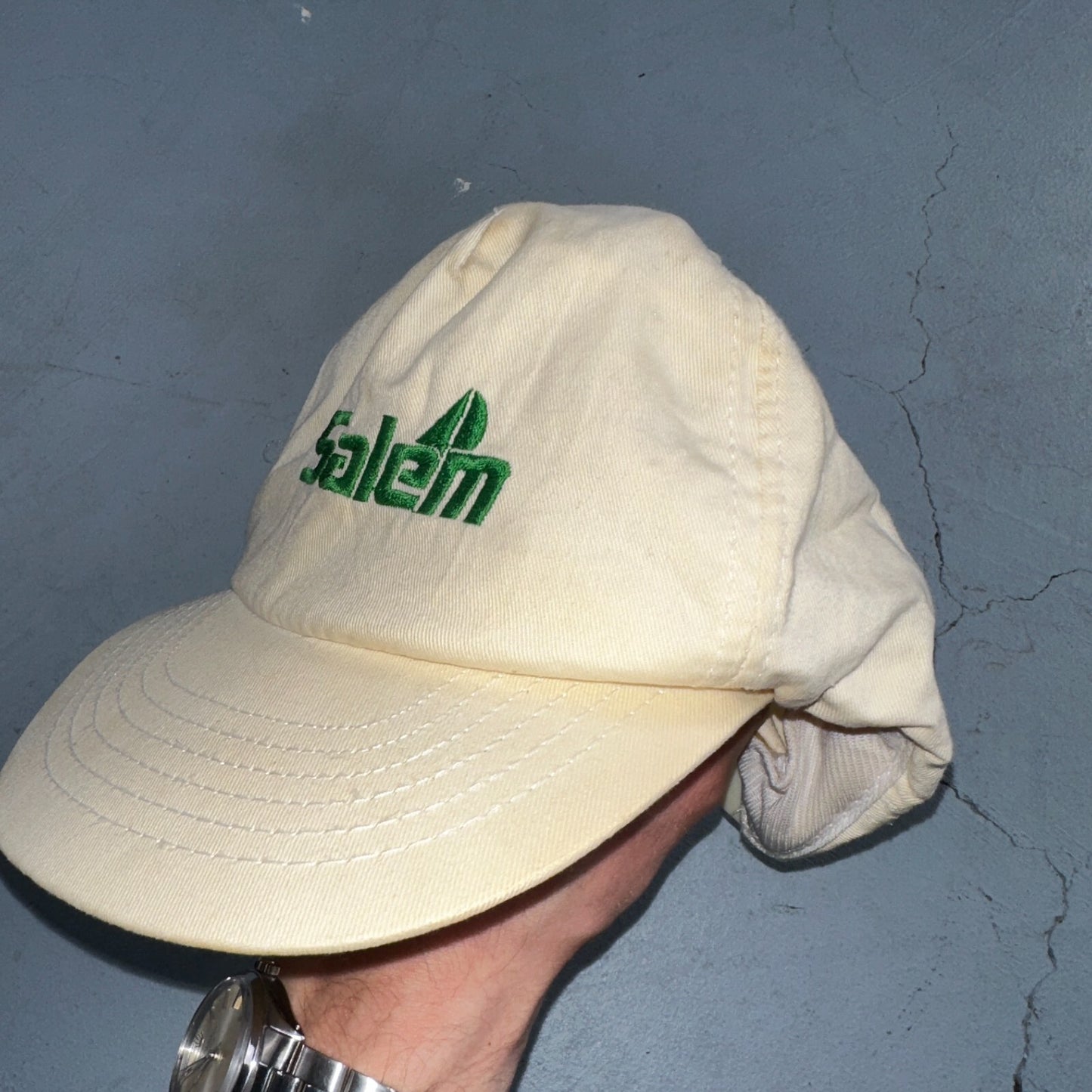 Salem Cigarettes Green VTG Hat Cap Snapback White Oregon Cool 90s Basic Logo