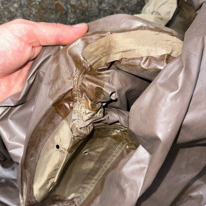 VTG 1958 US Army Mans Raincoat Nylon Taupe Shade 179 Military Uniform Mens 38L