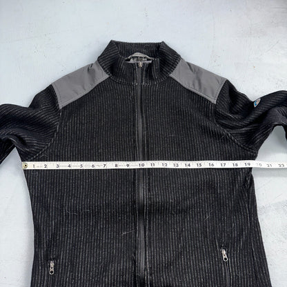 Kuhl Chianti Fleece Mens S Black Wool Blend 1/4 Zip Pullover Sweater Thumbholes