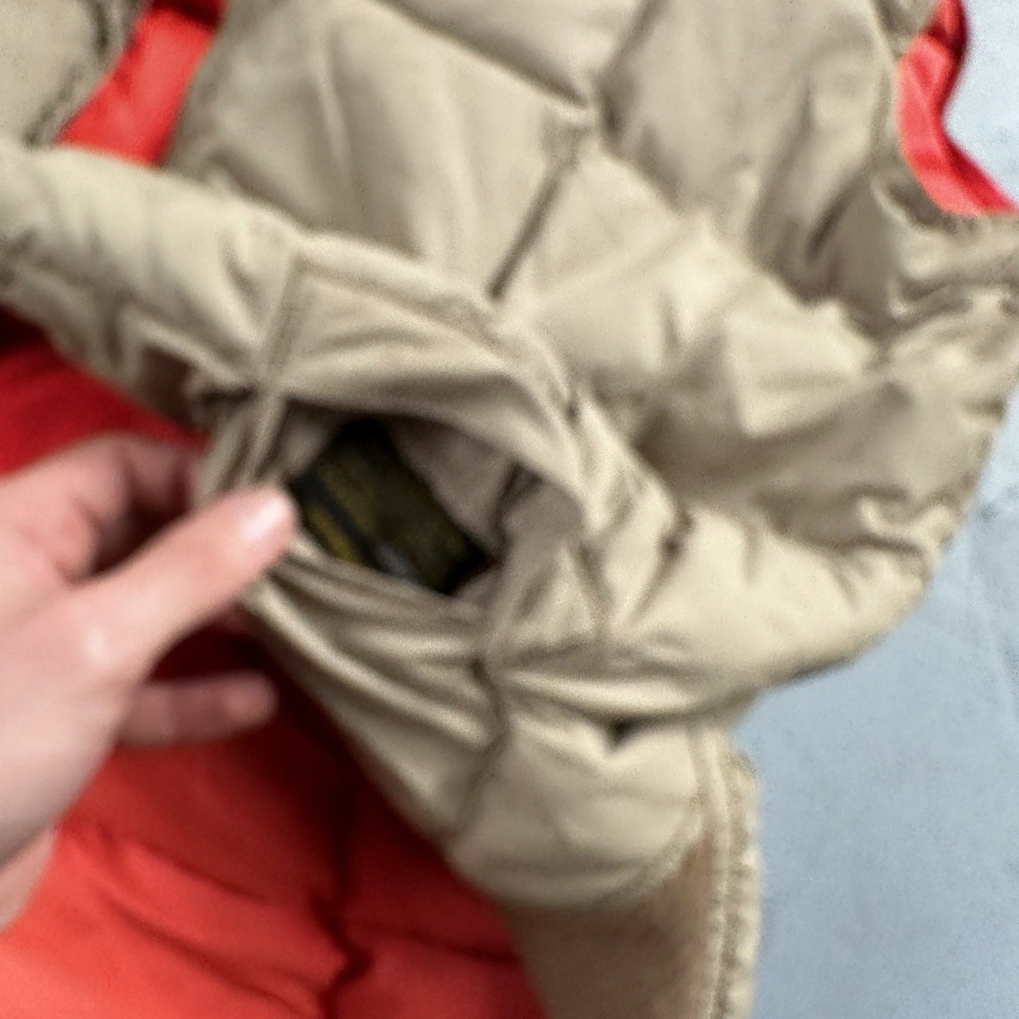 Vtg Pioneer Sportswear M 60s Union Reversible Tan Blaze Orange Canada Down Vest