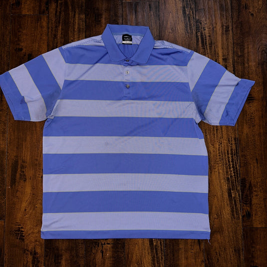 Nike Golf Purple Stripe Vintage Style T Shirt Dri Fit XL Tiger Woods Summer