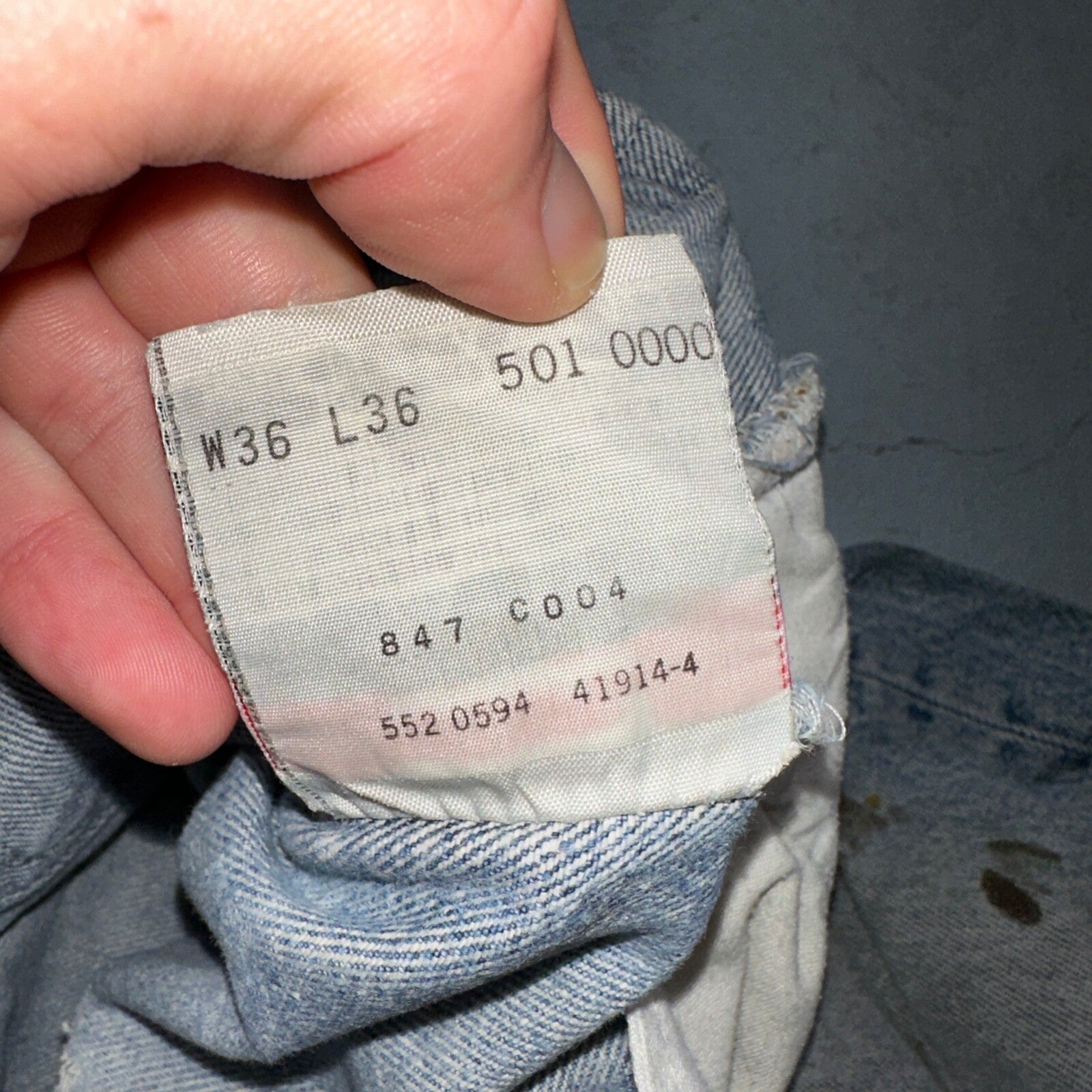 Levis 501 Vintage 90s USA XX Straight Leg Jeans Blue Thrashed 36x36 Act 33x31