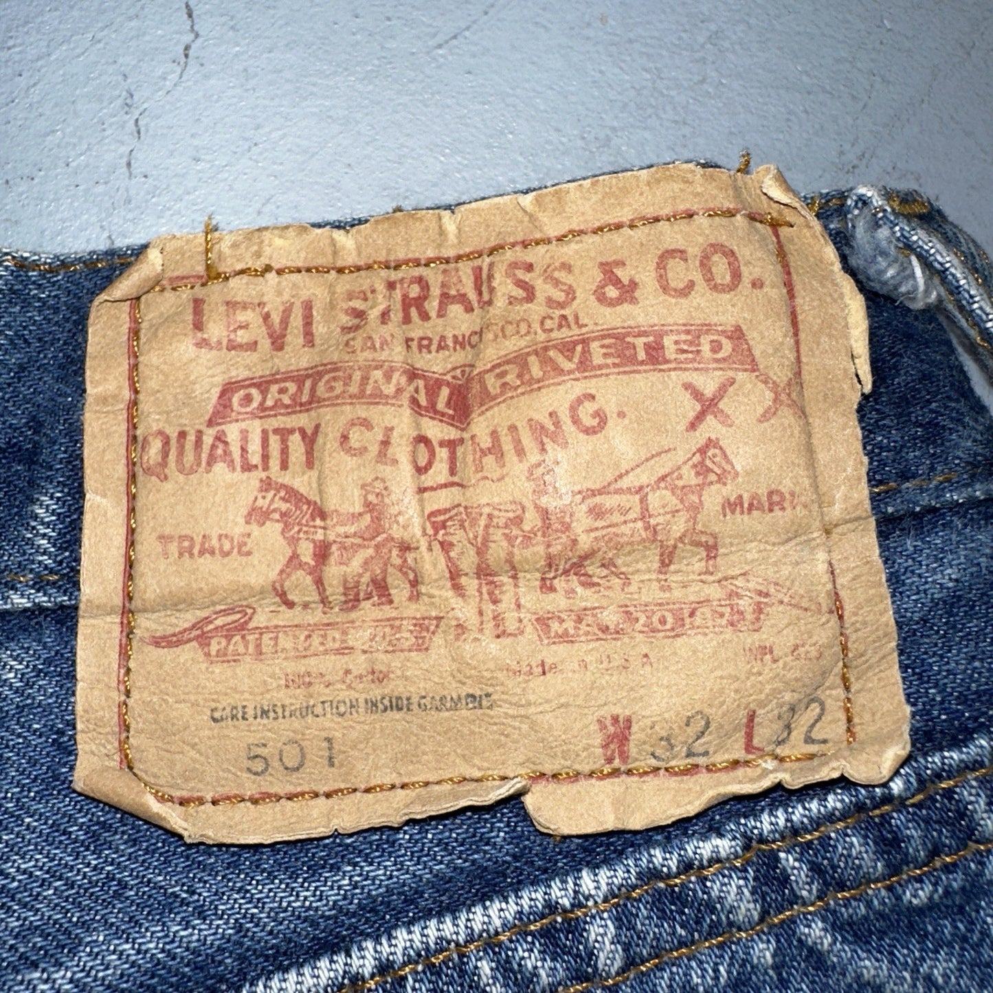 Levis 501 Vintage 80s Redline Selvedge USA XX Jeans Med Wash 32x32 Act 30x29