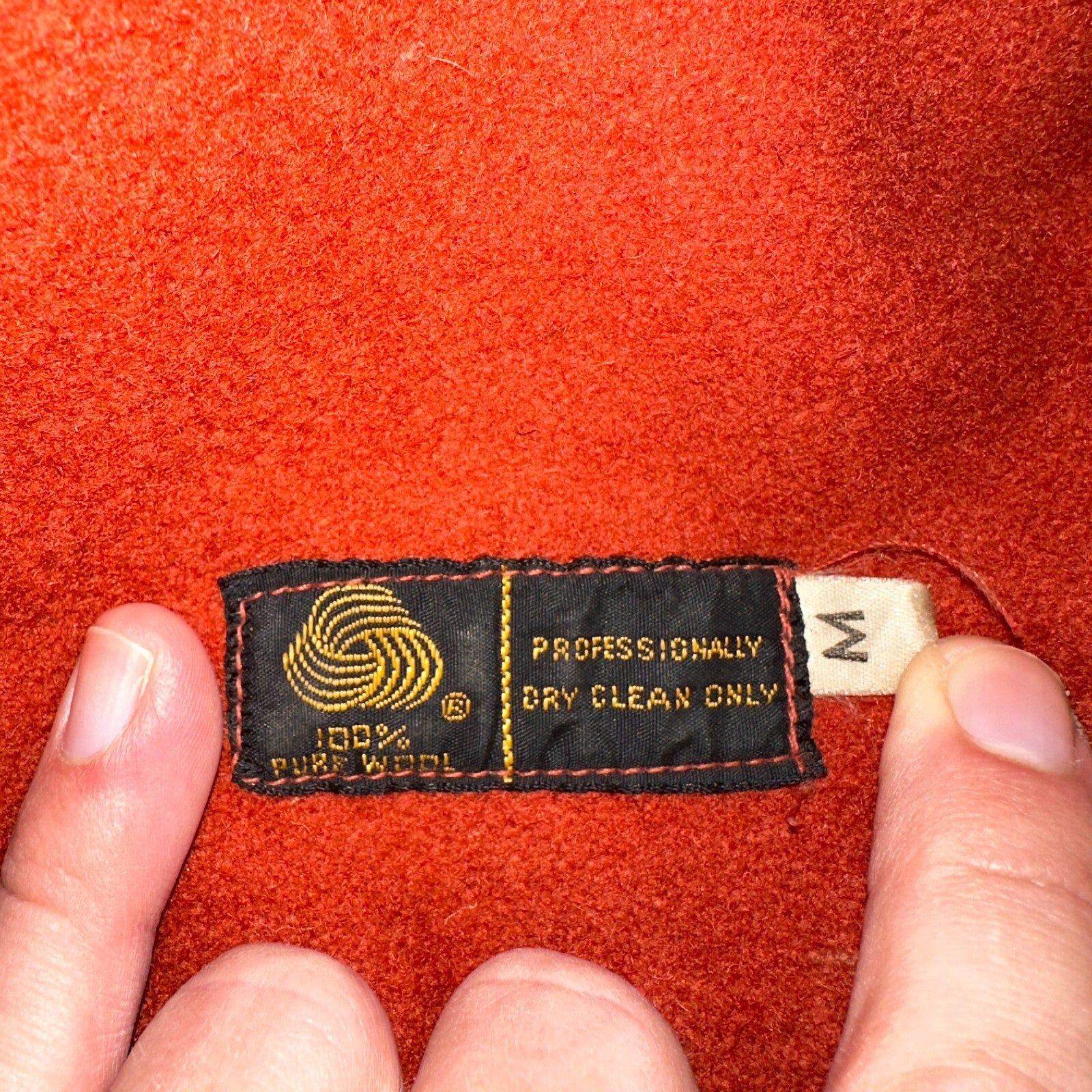 Vintage 60s 70s Wool Delivery Workwear Jacket M Rockabilly Burnt Orange Red