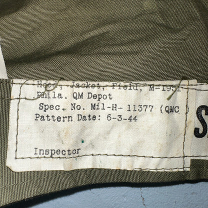 WWII US Army M1951 Field Jacket Hood Small 32–36 QM Depot 1944 Dated Original