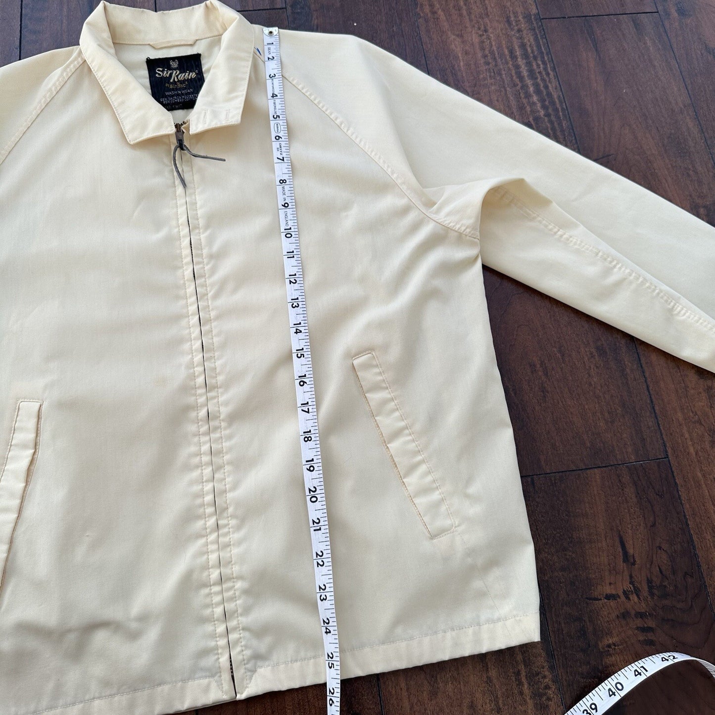 Vintage Work Jacket Men's Yellow Full Zip Gabardine 60s Talon 70s Chore Light