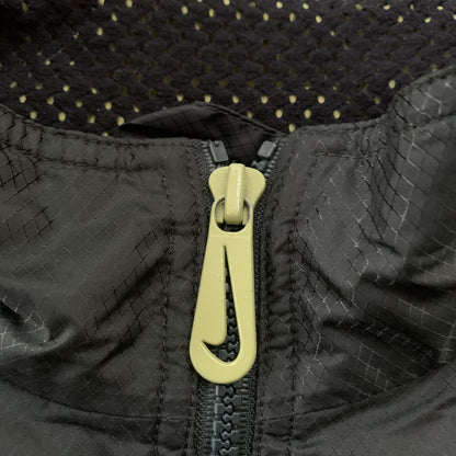 Vintage Nike Womens S 90s Windbreaker Forest Green Zip Pullover Cinch Jacket