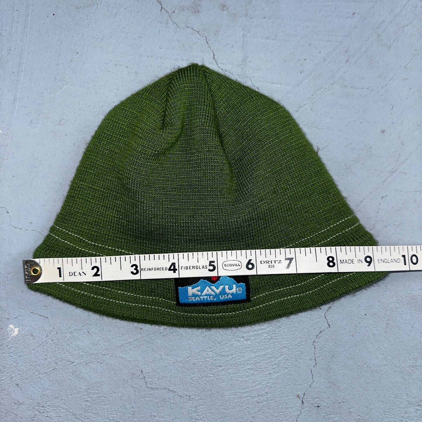 KAVU Beanie Green Knit Hat Seattle USA Outdoor Hiking Streetwear Skater Cap VTG
