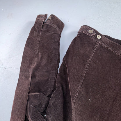 VTG Burnside Corduroy Jacket Size XL Button Front Long Sleeve Brown Outerwear