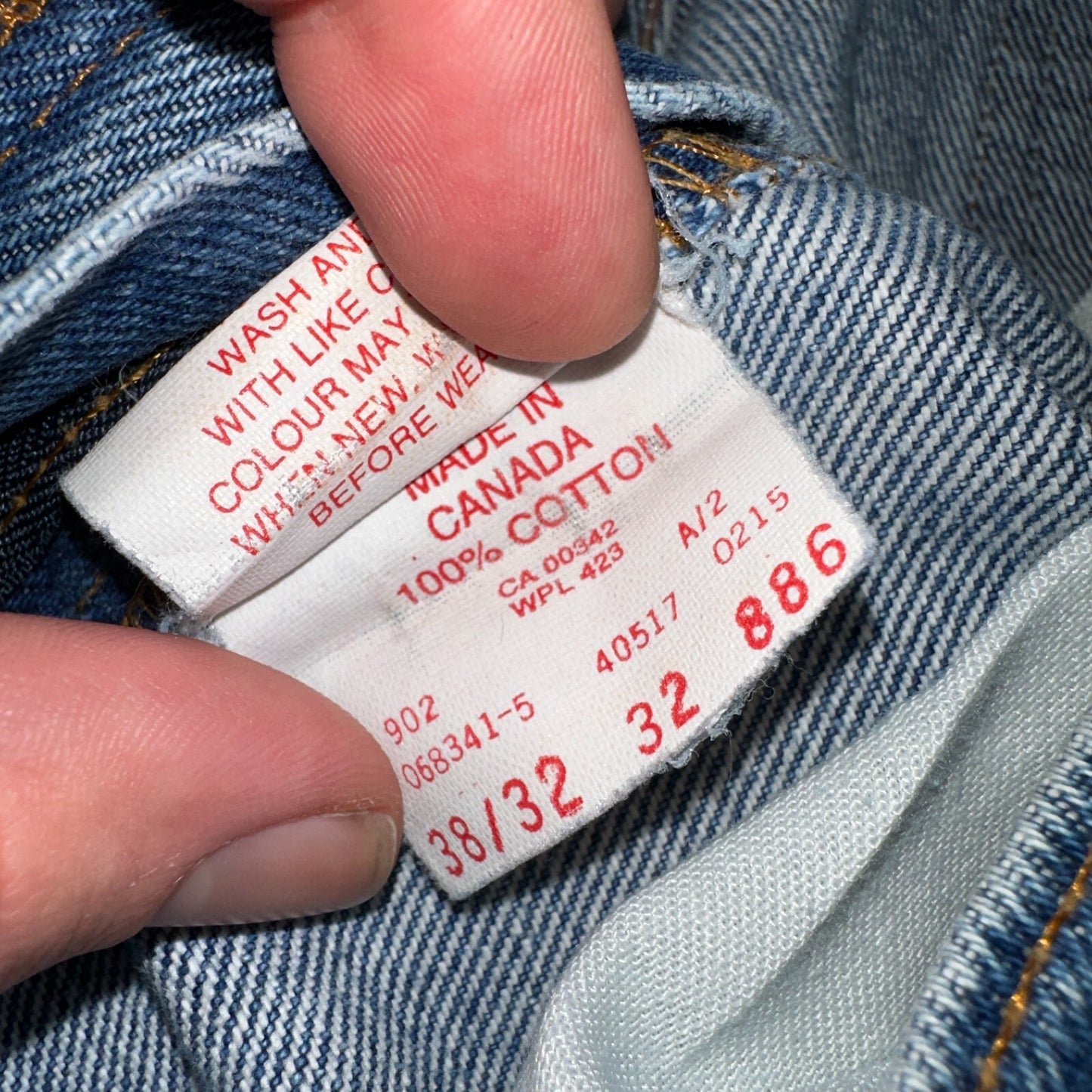 Levis 517 Vintage 90s Canada Orange Tab Bootcut Flare Blue Worn Jeans Act 38x30