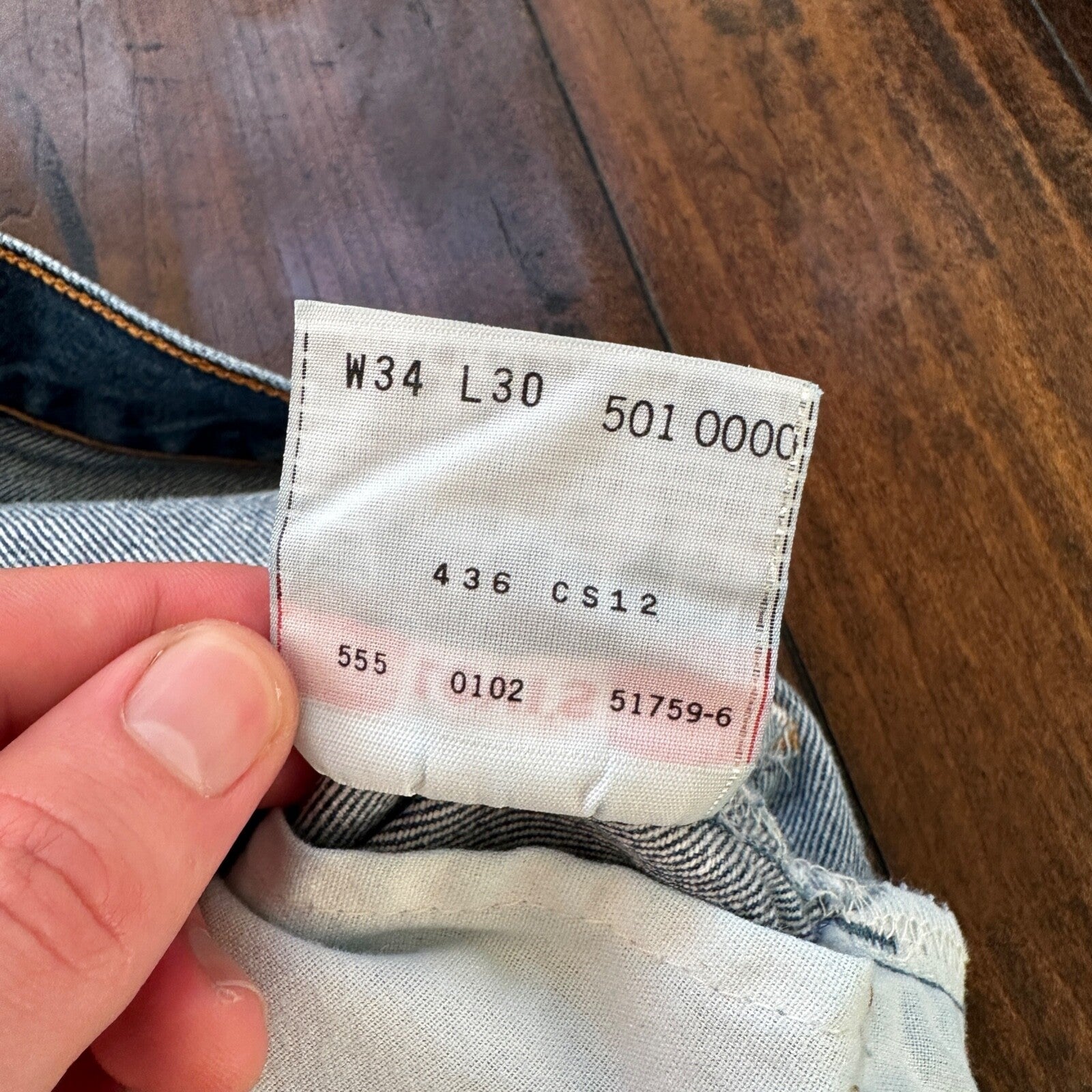 VTG Levis 501 XX Button Fly 90s USA Jeans Denim Straight Capri 34x30 Act 30x24