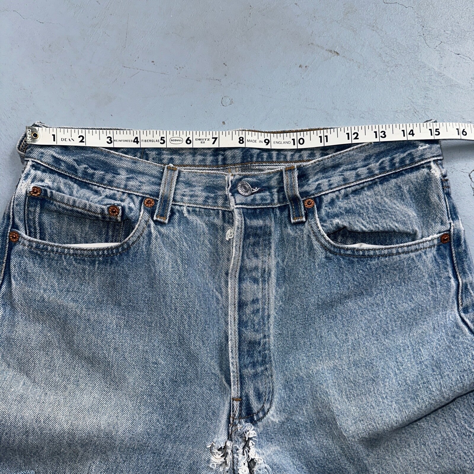 Levis 501 Vintage 90s USA XX Straight Leg Jeans 33x36 Light Wash Act 30x30