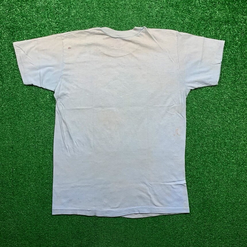 Nike Vintage T Shirt USA 70s 80s Quad Swoosh Block Print Running Oregon Geisha