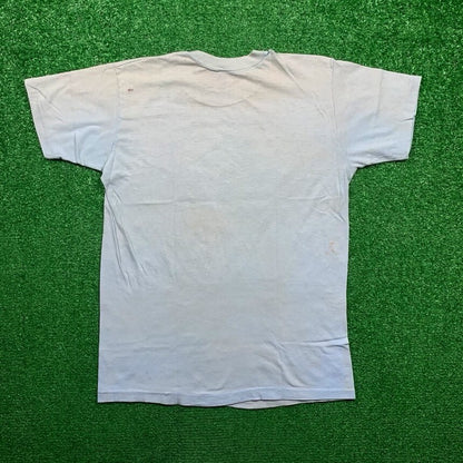 Nike Vintage T Shirt USA 70s 80s Quad Swoosh Block Print Running Oregon Geisha