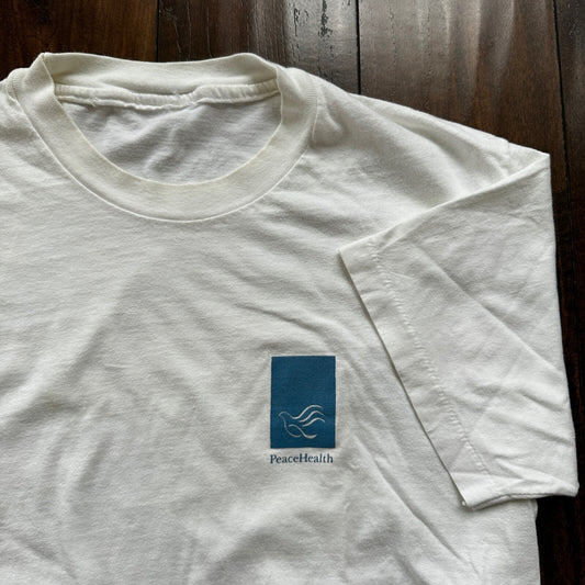 Peace Health Rehab Vintage T Shirt Hospital Human Care Love Abstract Wear Single